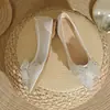 Zapatos Planos de Malla Punta Fina Corte Bajo con Pedrería Zapatos de Mujer Talla Grande Huecos Transpirables Suela Suave Estilo Hada con Lazo Ligeros