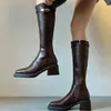 Botas acima do joelho plus size 2026 novo modelo de salto alto versátil moderno fivela de cinto botas finas botas altas de montaria