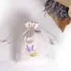 Venta al por mayor del fabricante Bolsitas de Lavanda de Mezcla de Algodón y Lino Natural Bolsas Exquisitas para Regalo con Patrones de Bordado Personalizado Opcionales