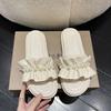 Chinelos de Pérola Estilo Chanel para Mulheres, Novo Modelo Verão 2026, Adequados para Usar na Rua com Vestidos, Abertos na Ponta dos Dedos, Sola Grossa, Sola Macia, Sandálias Confortáveis