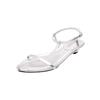 Versión de Piel de Vaca del Mismo Estilo, Elegantes Sandalias de Tacón de Cuña con Punta Abierta y Correa, Personalizadas, Tacones Altos, Sandalias de Hebilla para Mujer, Piel Genuina