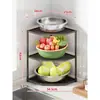 Estante de Almacenamiento para Cocina para Colocación en Esquina, Soporte Trípode para Lavabo de Verduras, Estante de Almacenamiento para Cestas de Verduras, Cesta de Verduras para Encimera, Estante de Cesta Escurridora de Verduras