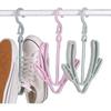 Suporte Criativo à Prova de Vento com Gancho Duplo para Secar Sapatos na Varanda, Gancho Multifuncional para Pendurar Roupas para Secar e Guardar Sapatos