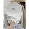 Camiseta de Manga Larga para Niñas Otoño/Invierno 2026 Nuevo Estilo Top Térmico de Polar Alemán para Niños Medianos y Mayores Estilo Coreano Elegante Top con Volantes Ropa Interior
