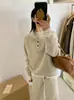 ¡Suéter de terciopelo de grano australiano con cuello alto abotonado engrosado para mujer! Moda versátil de otoño e invierno 2024 abrigo largo de manga larga con felpa