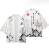 2023 Novo Estilo Maré Nacional Estilo Nacional Harajuku Vintage Cardigã e Kimono Estilo Japonês Manto Tecido de Pena Ashura para Homens