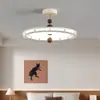 Estilo Francés Color Crema Medio Techo de Dormitorio Espectro Completo Protección Ocular Luz OVNI Patrón de Madera de Nogal Luz de Techo para Habitación Principal