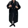 Casaco de cashmere dupla face para mulheres, novo estilo outono/inverno, longo, elegante, com gola boneca, corte solto e xale removível