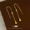 Tienda de oro con línea de oreja de calabaza antigua arena dorada nuevo estilo nacional chino estilo nacional pendientes de calabaza calabaza pendientes al por mayor
