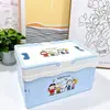 Linda cesta de almacenamiento plegable de colores de caramelo con tapa, organizador grande de escritorio para cosméticos, caja de almacenamiento de juguetes para niños