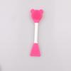 Escova de máscara de silicone transfronteiriça, escova de dupla finalidade para rosto de urso, raspador de silicone para manchas, escova de máscara de cabeça dupla