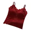 2026 Nova Camisola Sexy com Renda e Costas Bonitas, Versátil, Confortável, Amiga da Pele, Não Precisa Usar Sutiã, Top Regata com Bojo Fixo para Mulheres