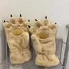 Luvas de pata de gato fofas fábrica inverno estudante forradas com fleece espessadas pata de animal quentes luvas de pata de urso grande feminina