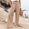 2026 Verão e Outono Amazon Europeu e Americano Transfronteiriço Feminino Estilo Casual Algodão Tie-Dye Vintage Cintura Média Finos Calças Longas