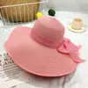 Chapéu feminino de verão estilo coreano chapéu de palha estiloso chapéu de praia dobrável de verão Chapéu de Sol proteção solar aba larga chapéu de sol feminino