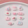 Parche de nube de amor de tamaño pequeño y dulce estilo de niña rosa, accesorios pequeños para manualidades, material de joyería para uñas al por mayor