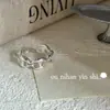 Anel Aberto de Nariz de Porco em Prata Esterlina S925 Ou Ni Han Design de Nicho Textura de Alto Padrão Anel Versátil para Dedo Indicador para Meninas