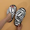 Venta Caliente Transfronteriza Otoño Invierno Cálido Hogar Punta Abierta Silencioso Cruzado Nuevo Estilo Interior Zapatillas de Algodón para Mujer Fábrica Venta al por Mayor Calzado