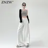 Jeans Blancos para Mujer 2025 Tendencia Combinan con Todo Nuevos de Verano Sueltos Dape Casual Pantalones de Pierna Ancha Pantalones Blancos para Mujer