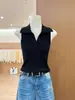 Top halter sexy sin mangas de ajuste ceñido en negro, estilo retro de Hong Kong con cuello de punto, talla única