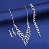 Conjunto de Joias de Noiva Mais Vendido da Amazon, Colar, Brincos, Pulseira, Conjunto Feminino para Casamento, Acessórios para Vestido de Noite Atacado