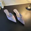 Nuevos Zuecos de Medio Zapato Cerrados de Alto Nivel Estilo Francés para Mujer Primavera/Verano 2026, Elegantes Sandalias de Bajo Tacón para Dama Slip-On