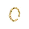 Anillo de Oro Real de 14K Galvanizado con Oro Roto Moda Casual Simple Diario Versátil Anillo para el Dedo Índice Lujo Accesible Anillo de Nicho para Mujeres