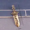 Colgante Creativo de Espada de Siete Estrellas de Latón, Espada de Cobre para Hombres y Mujeres, Llavero Portátil, Pequeño Adorno de Cobre