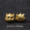 Acessórios de Contas Espaçadoras Douradas em Formato de Gato com Alta Retenção de Cor, Acessórios de Pingentes para Joias de Pulseira e Colar DIY Feitos à Mão com Esmalte de Retenção de Cor