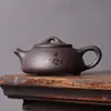 Olla de Arena Púrpura de Mineral Bruto de Yixing Hecha a Mano Olla de Piedra de Barro Púrpura Regalo para el Hogar Tetera Juego de Té Kung Fu de Alta Gama Tetera Individual Vintage