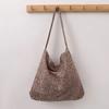 Bolso de lona con estampado floral fresco de Dongdaemun, estilo coreano, para mujer, estilo urbano, combinable, para debajo del brazo, precio unitario, gran capacidad.