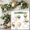 Paquete de globos verde cameo retro transfronterizo traje de globos verde olivo decoración de fiesta de cumpleaños ambiente