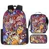 Mochila Mario Desenho Animado Anime Estudante Mochila Escolar Princesa Peach Mochila Poliéster Conjunto de Três Peças