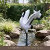 ZhuoZhiHua Grulla Paisaje en Miniatura Adornos rocalla accesorios bonsái animal imitación jardinería planta en maceta decorativa resina manualidades