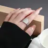 Anillo de Lava Plegado Minimalista de Alta Gama Transfronterizo de Acero Inoxidable Irregular Hueco con Forma de Hoja Anillo Abierto Joyería de Moda