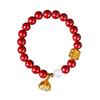 Diseño original mineral crudo original alto contenido Arena Emperador cinabrio arena de cristal pulsera arena dorada vintage pulsera de Loto para mujer
