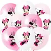 Decoración Fiesta de Cumpleaños de Minnie Mickey Mickey Mouse Niña Globo de Látex de 12 Pulgadas Set Suministros de Decoración