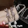 Colar de Pérolas com Concha e Pedra Preciosa Lágrimas de Sereia Laço Joias Haute Couture Conjunto de Brincos de Diamante Tubo Roxo Jardim Fantasia Pérola Completa