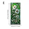 Película Electrostática Mate de Vidrio Coloreado, Translúcida y Opaca, Película para Ventana con Patrón Floral Geométrico Verde, Especialmente Diseñada para Baños