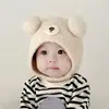 Otoño Invierno Oso Peluche Sombrero Cálido Lindo Sombrero Protección Orejas Súper Lindo Tejido Lindo Sombrero Bebé Tejido Súper Niños Niñas