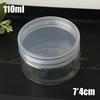 Caja redonda pequeña de plástico transparente de 110 ml, caja plana, slime, brillo, tóner, crema colorante, botella de almacenamiento de boca ancha
