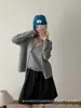Cárdigan de punto de dos piezas calado para mujer, chaqueta suéter holgada de estilo coreano, nuevo para primavera y otoño, top corto versátil