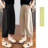 Pantalones tipo zanahoria de cintura alta para mujer talla extra, estilo delgado de verano, pantalones harén casuales holgados para petite, pantalones anchos cropped