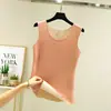 Colete térmico de fleece lado A e B para mulheres, camada interna sem costura para outono e inverno, forrado com fleece e espessado, top de camada base slim fit