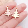 20 Estilos de Papai Noel Rosa e Branco Floco de Neve Caixa de Presente Liga de Esmalte Pingentes Charms DIY Acessórios para Pulseira