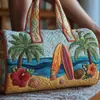 2026 Nueva Serie Transfronteriza de Árbol de Coco Hawaiano Bolso de Viaje Acolchado Portátil de Corta Distancia Bolso Multifuncional para Deportes y Fitness