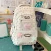 Mochila escolar estilo universitario para estudiantes de secundaria femeninas, linda mochila transparente de gran capacidad con estampado de estrellas, bolsa ligera de doble hombro