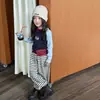 Camada Base Infantil Menina Costurada Raglan Desenho Animado Cor Blocada Gola Redonda Slim Manga Longa Camiseta Top Estampado Primavera e Outono