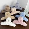 Pinza de Peluche Alargada Dafa Pinza Suave Otoño e Invierno Color Sólido Tiburón de Lana Pinza para el Cabello Dulce Celebridad de Internet Placa Pinza para el Cabello