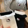 Calcetines de Gato de Dibujos Animados para Mujer, Calcetines Transpirables de Encaje Burbuja de Media Pantorrilla para Primavera y Verano, Versátiles Calcetines de Estilo Universitario para Mujer